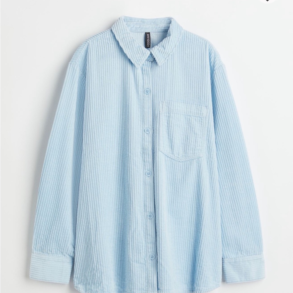 Light blue corduroy over shirt